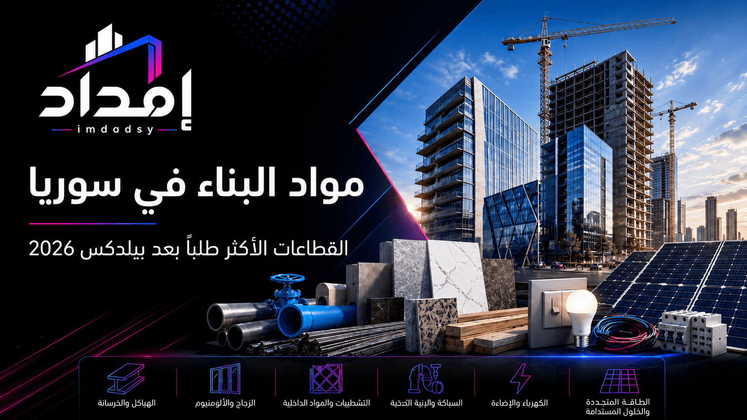 مواد البناء في سوريا: القطاعات الأكثر طلباً بعد بيلدكس
